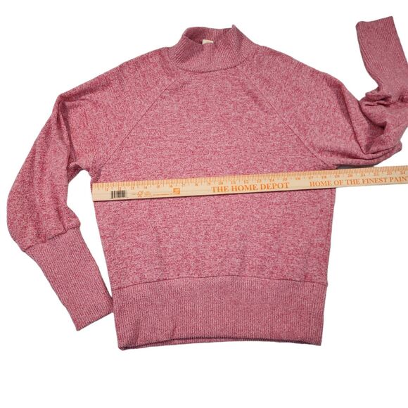 Anthropologie Maeve Laney Size XS Mock Turtleneck Sweater Pink Bishop Sleeve - Picture 3 of 6